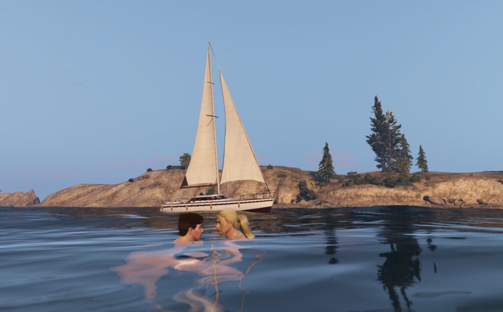 Yvaine und Jan im Meer